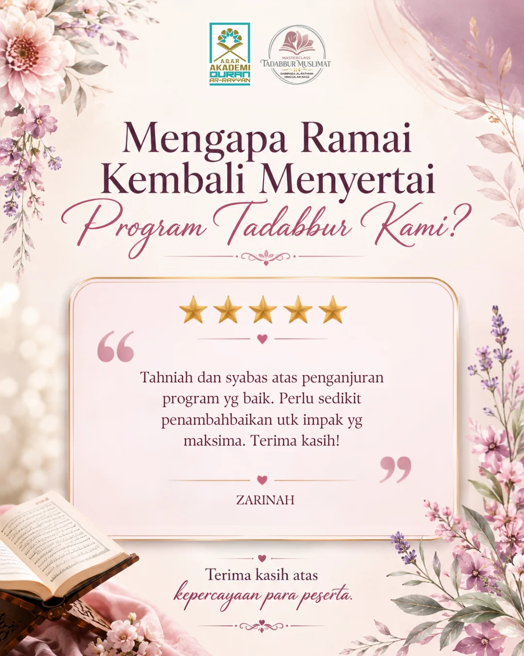 testimonial zarinah